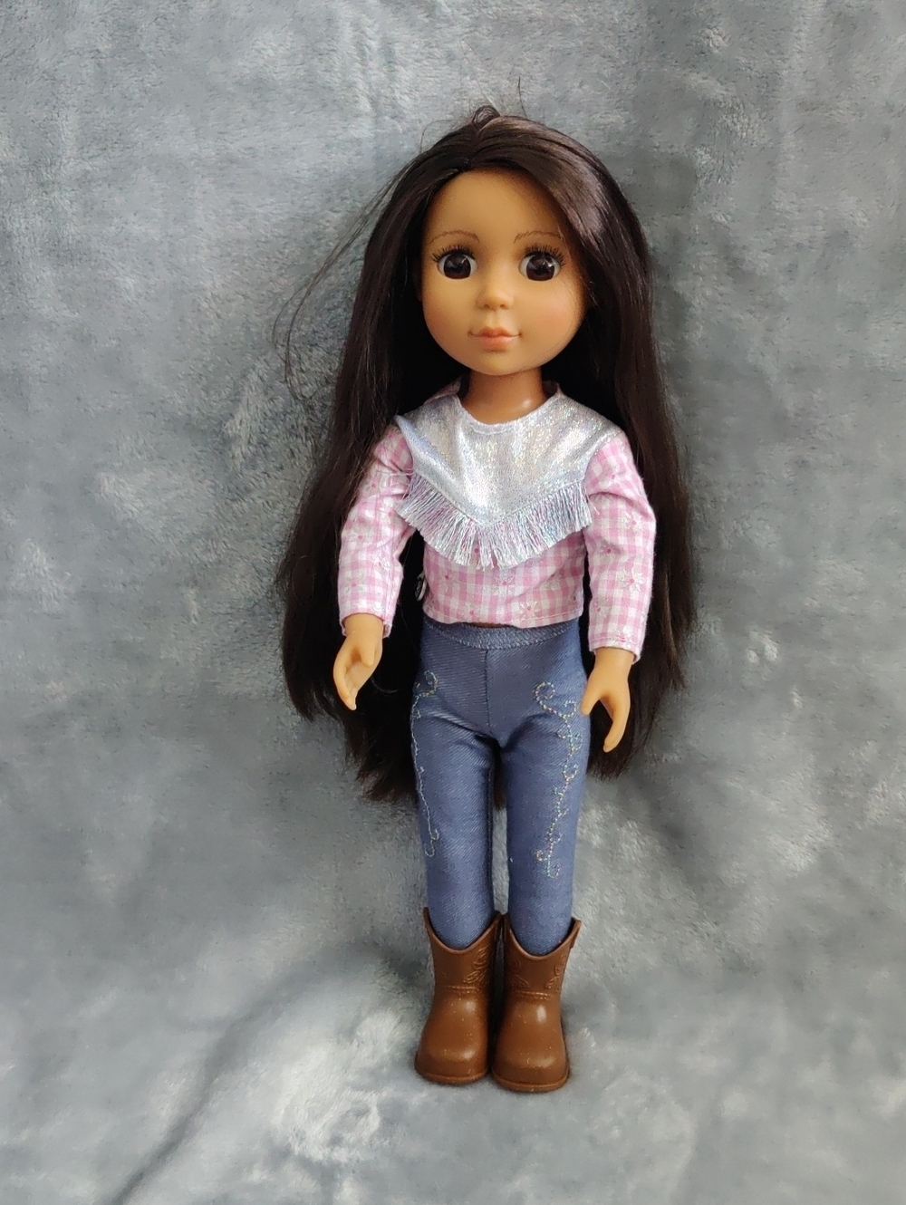 Battat Glitter Girls 14"Doll Western Outfit & Boots Brown Hair Brown Eyes Equest